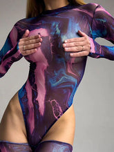 Load image into Gallery viewer, Lila Mesh Long Sleeve High Cut Bodysuit
