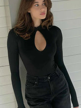 Load image into Gallery viewer, Indigo Long Sleeve Cut Out Bodysuit
