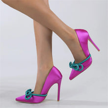 Load image into Gallery viewer, Leila Bow Pointed Toe High Heel Pumps
