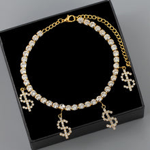 Load image into Gallery viewer, Dollars Rhinestone Anklet
