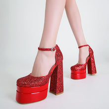 Load image into Gallery viewer, Dorothy Glitter Platform Heels
