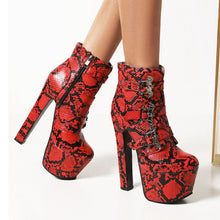 Load image into Gallery viewer, Maxine Snake Platform Ankle Boots
